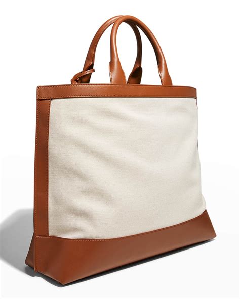 cabas linen tote bag with ysl tag|SAINT LAURENT Linen Belle de Jour Cabas Tote Brown.